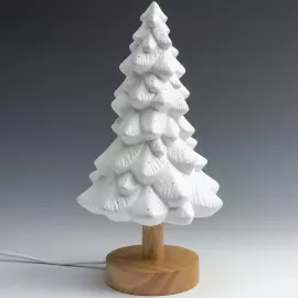 Porcelain lamp "Fluffy Christmas tree on a stand"